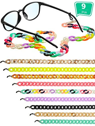 11pcs Acrylic Eyeglasses Sunglasses Holder Chain Lanyard Necklace For Kids