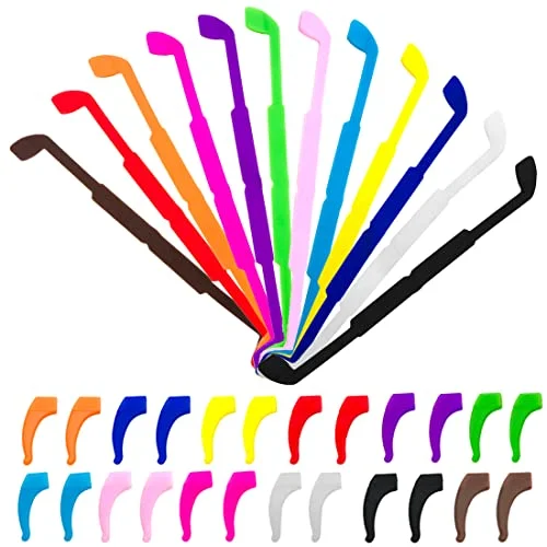 12 Pack Anti Slip Kids/Adult Eyeglasses Straps with 12 Pair Ear Grip Hooks Safe