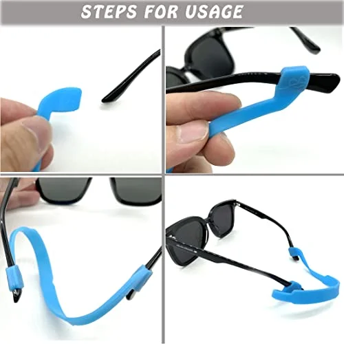 12 Pack Anti Slip Kids/Adult Eyeglasses Straps with 12 Pair Ear Grip Hooks Safe 3