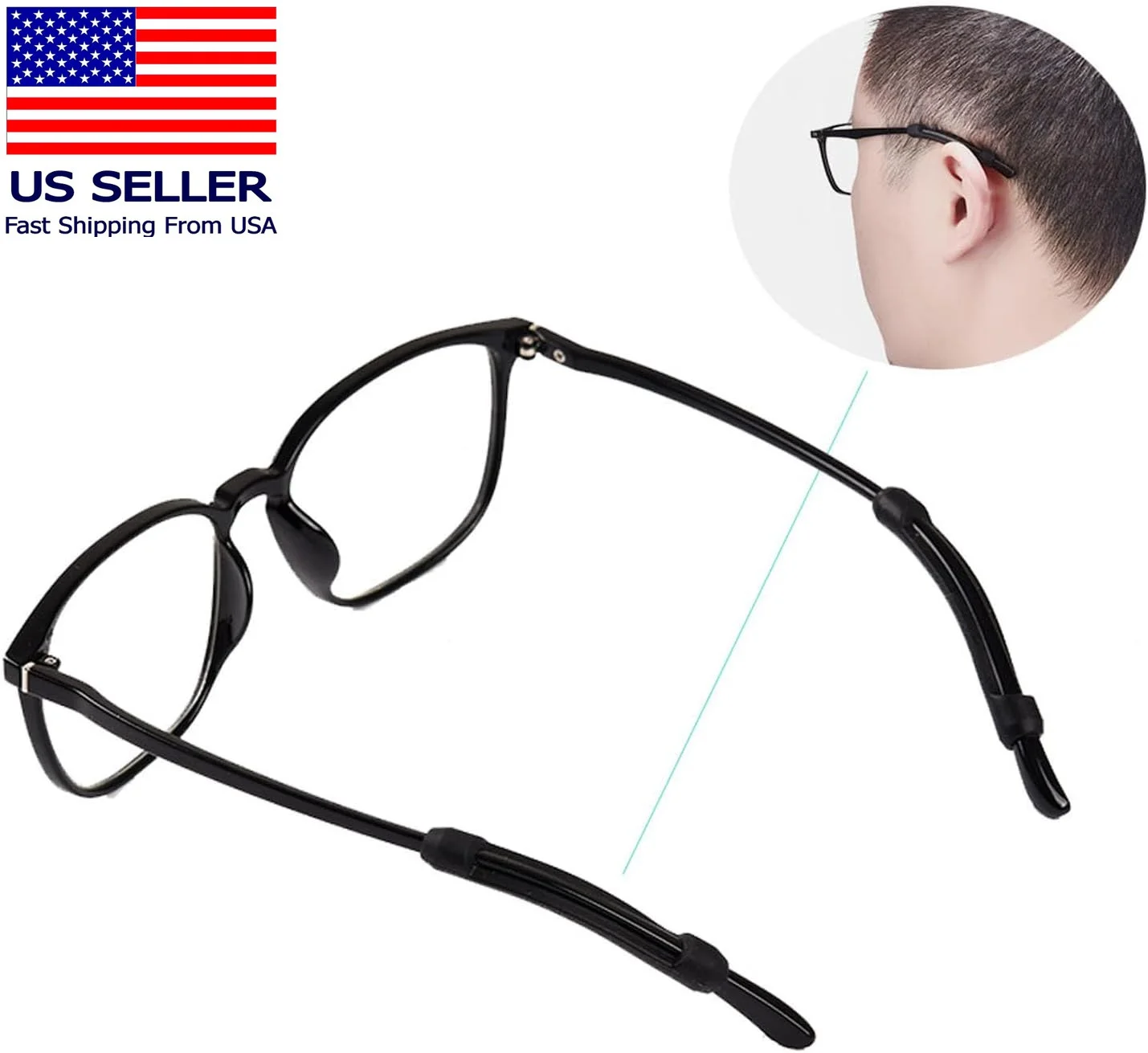 12 Pairs Eyeglasses Ear Grip, Silicone Ear Hooks Anti-Slip Holder Temple Tips Sl 2