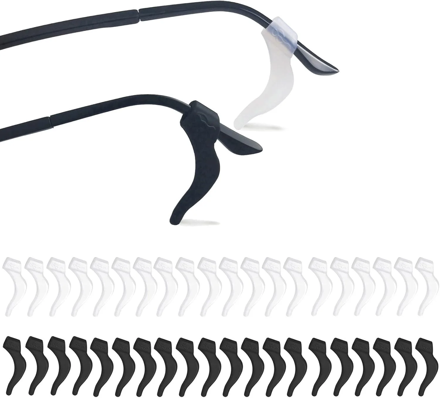 20 Pairs Anti-Slip Silicone Glasses Ear Hooks Holder for Sunglasses & Eyewear