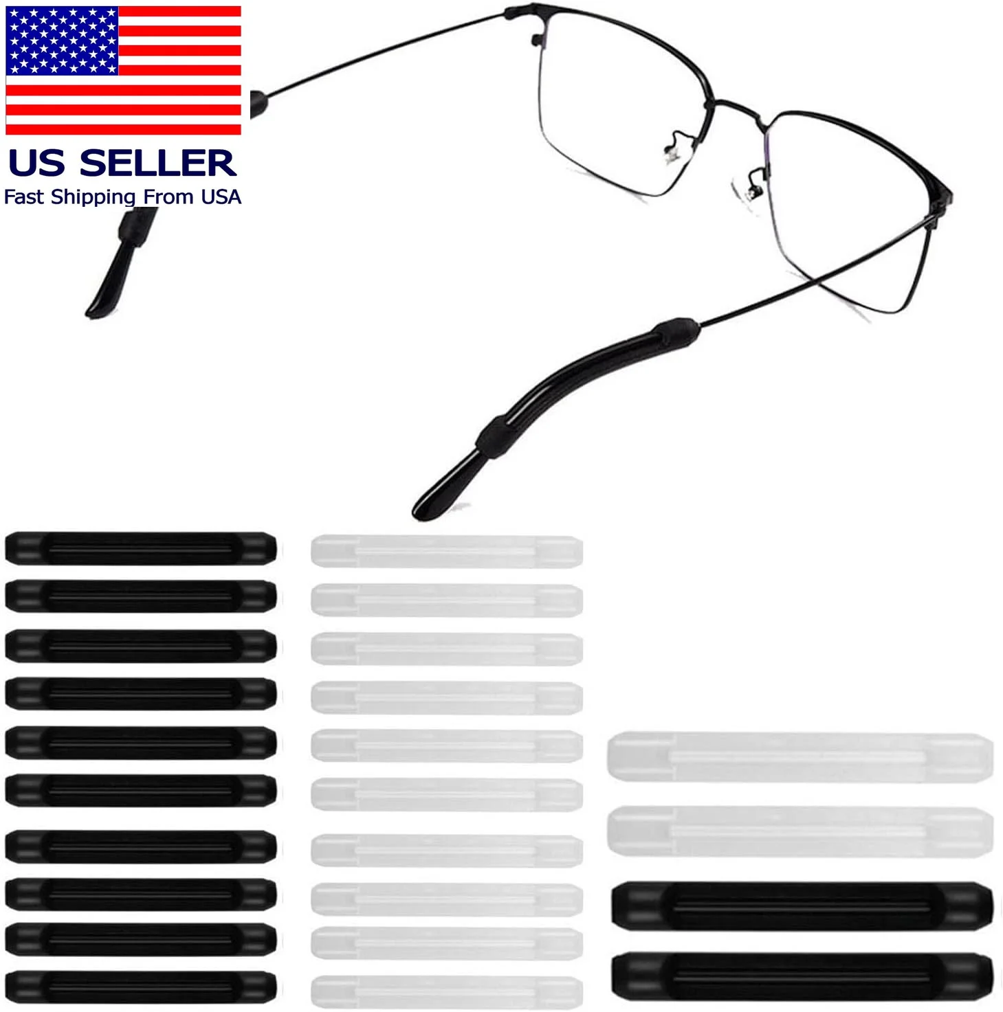20 Pairs Anti-Slip Silicone Glasses Ear Hooks Holder for Sunglasses & Eyewear 4
