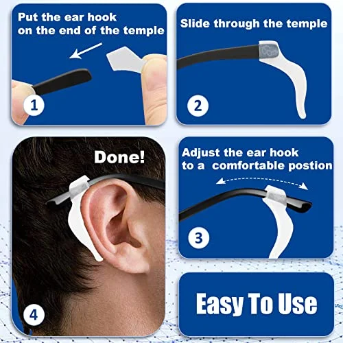 4 Pair Anti Slip Glasses Ear Hooks Tip Eyeglasses Grip Temple Holder Silicone US 4