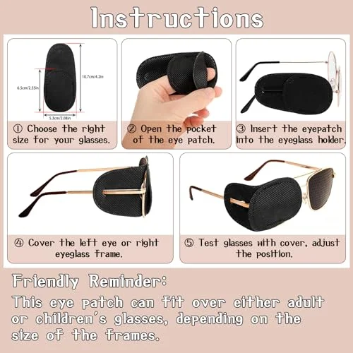 6PCS Eye Patches for Adults Kids, Medical Eye Patch for Glasses, Treat Lazy Eye 3