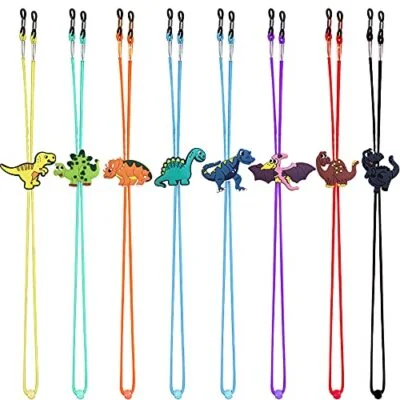 8 PCS Kids Glasses Strap Adjustable Dinosaur Anti-Slip Eyeglass Straps for Boys