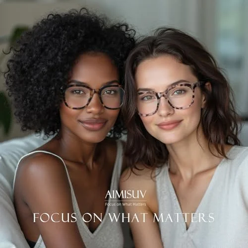 AIMISUV Reading Glasses for Women Men - Blue Light Blocking Magnifying Readers,Oprah Square Anti-Glare Computer Eyeglasses(3Pack,2.0X) 2
