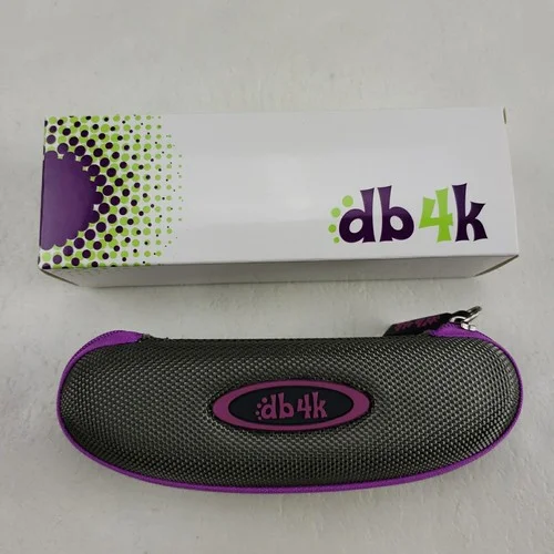 db4k Kids Eyeglasses Case Gray & Purple Semi Hard Zip Top Glasses Holder NEW