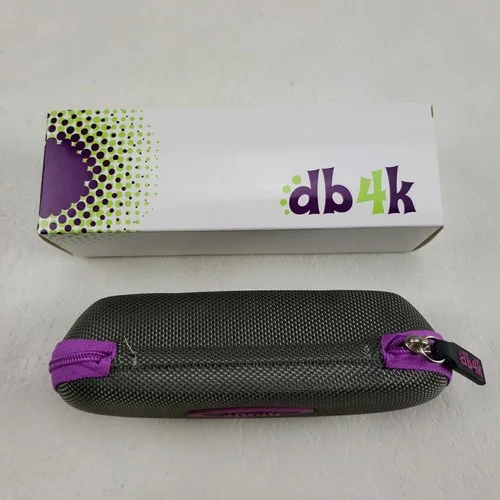 db4k Kids Eyeglasses Case Gray & Purple Semi Hard Zip Top Glasses Holder NEW 2