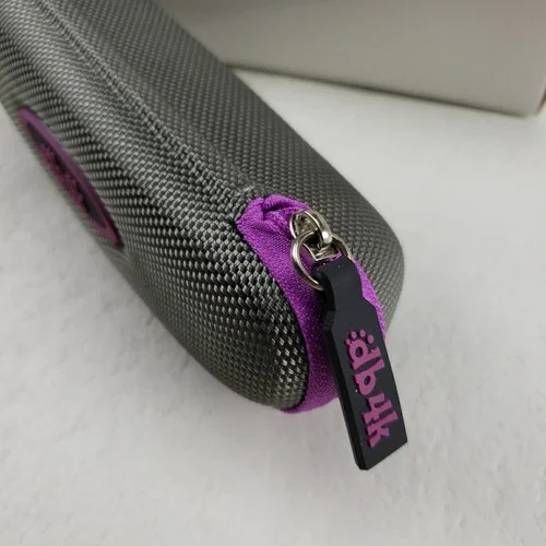 db4k Kids Eyeglasses Case Gray & Purple Semi Hard Zip Top Glasses Holder NEW 3