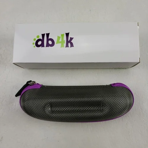 db4k Kids Eyeglasses Case Gray & Purple Semi Hard Zip Top Glasses Holder NEW 4