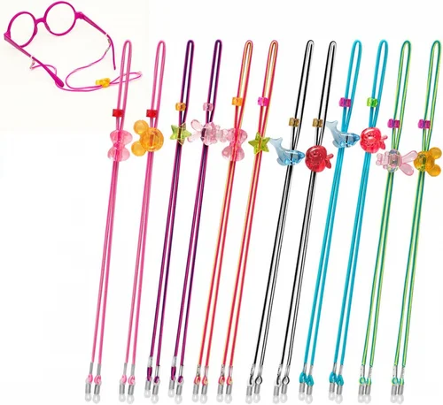 Kids Glasses Strap (Pack of 12) Eyeglasses Straps for Girls, Glasses