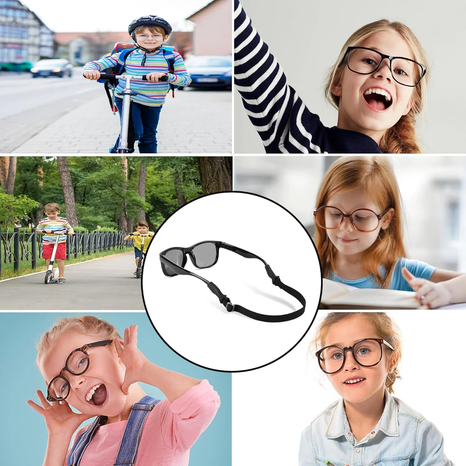 Kids Glasses Straps(6.5-10Inch)-Adjustable Glasses Strap Sports Sunglasses Eyegl 2