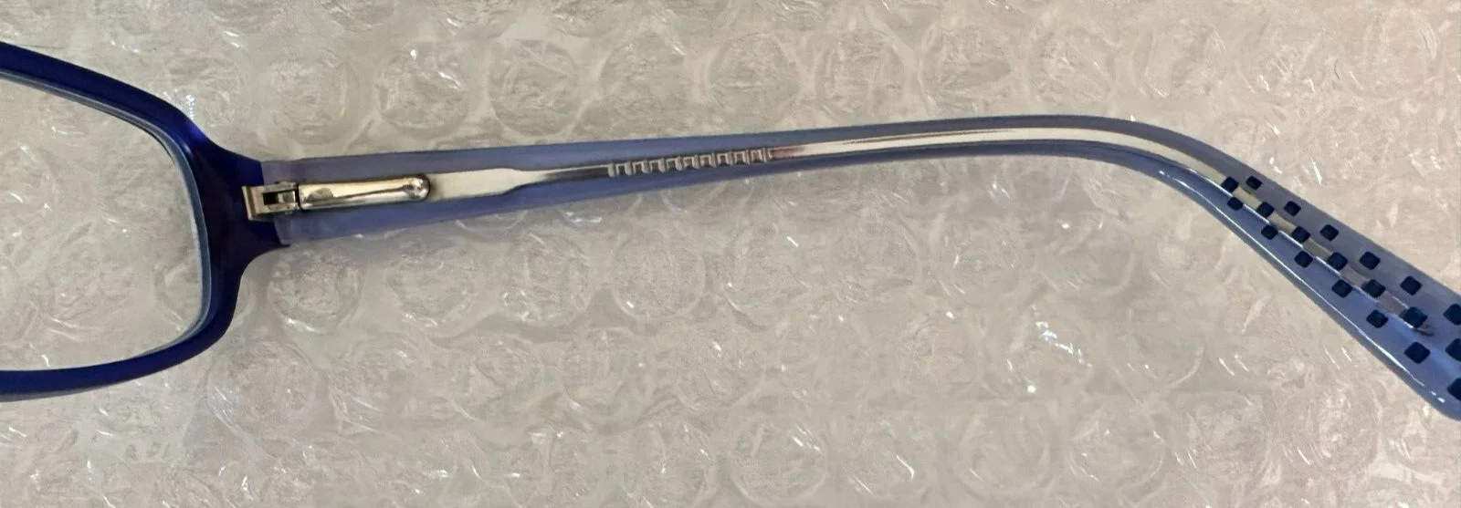 NIKE kids BOYS BLUE full rim rectangle eyeglasses FRAMES 46-14-125 w/Nike CASE 2
