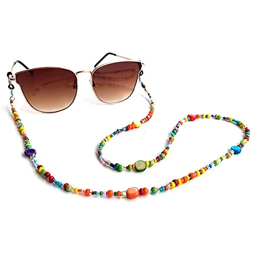 Peace Multi Colored Glass Bead Eyeglass Holder Mask chain kids back to school 3