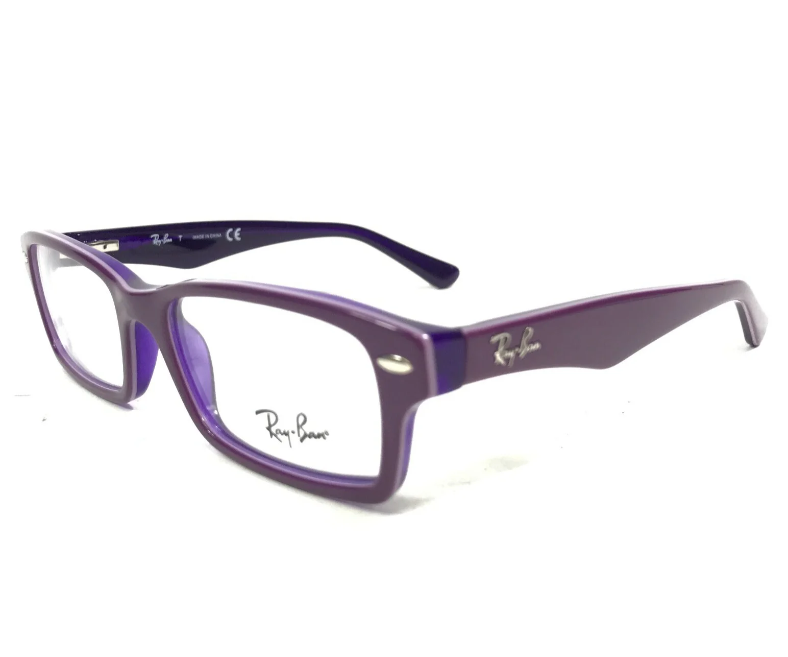 Ray-Ban RB1530 3589 Kids Eyeglasses Frames Purple Rectangular Full Rim 48-16-130