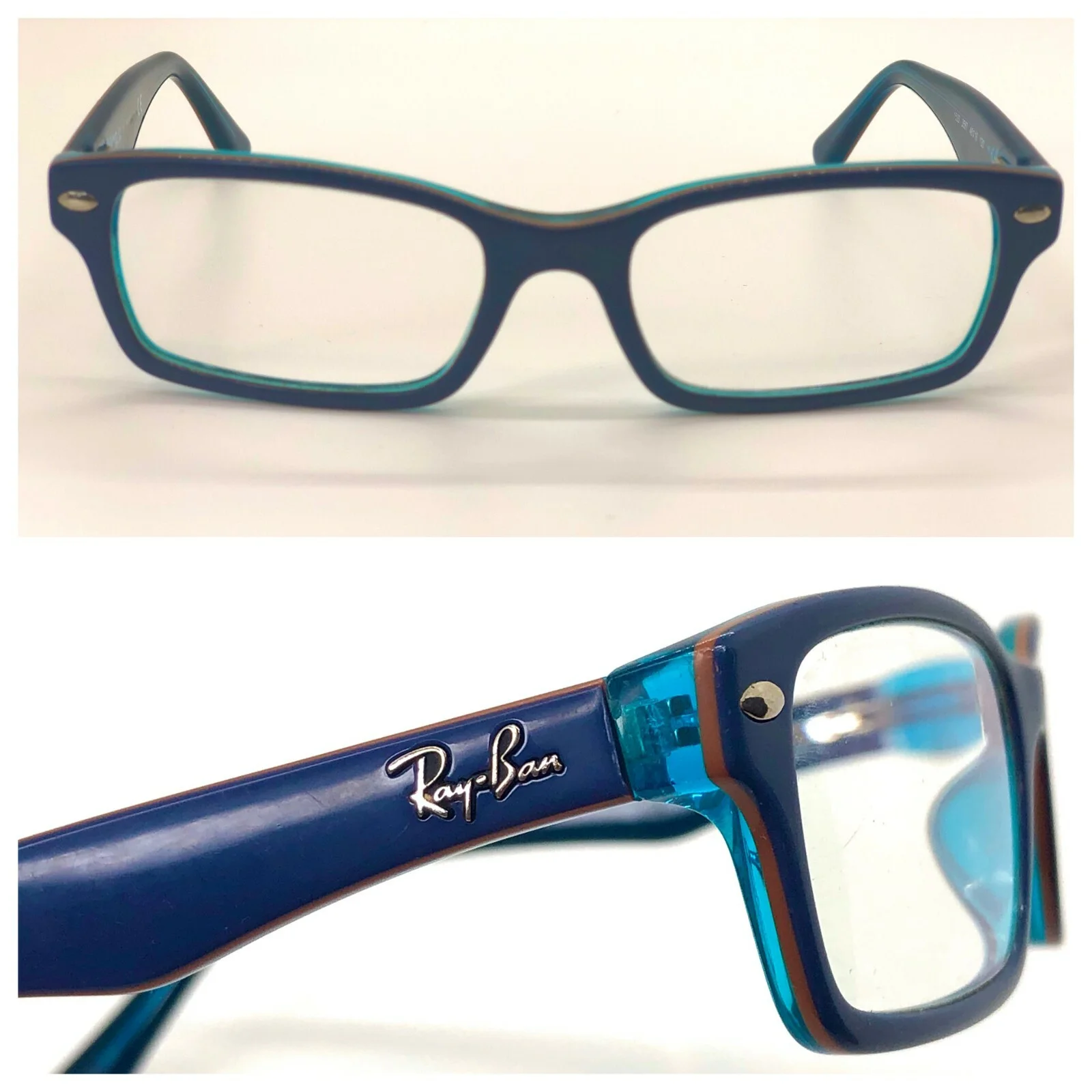 WOW~ RAYBAN YOUTH KIDS EYEGLASSES BLUE 1530 3587 48-16-130 TEAL CASE JUNIOR 2