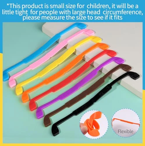 YGDZ Glasses Strap, 8 Pack Kids Eyeglasses Sunglasses String Strap Glasses Band Holder Eyewear Retainer, Silicone Elastic Sports Toddlers Glasses Strap with Ear Grip Hooks, 8 Colors 3